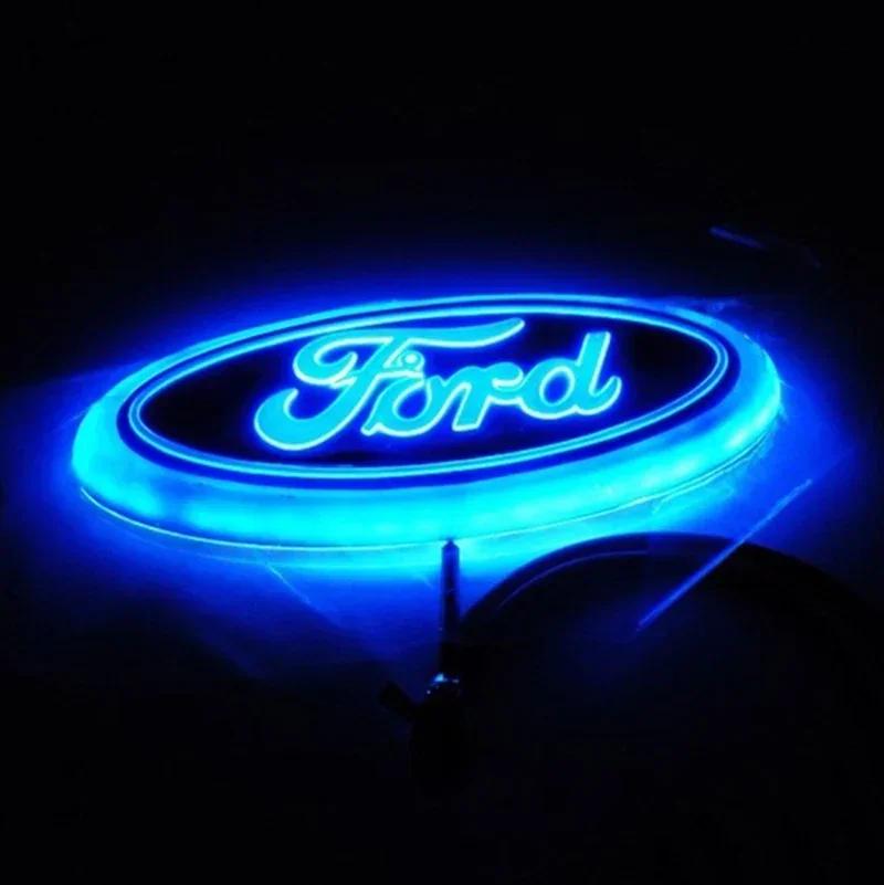Bilklistremerke 2026 LED-lys Logo-klistremerke for Ford Explorer F150 F250 Focus Mondeo Frontemblem Bakdekorasjoner Bilstyling Bakemblem