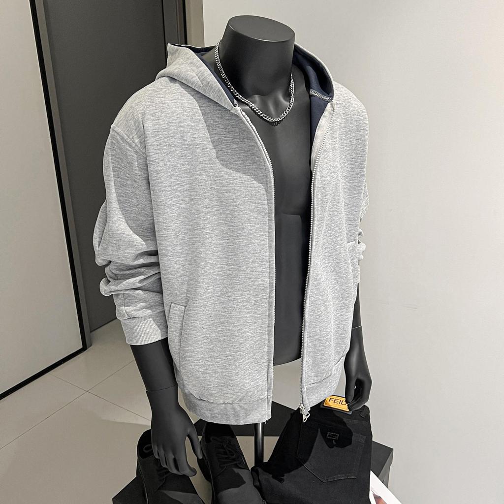 Trendy Brand 2026 Fashion Blockbuster Sweater Zipper Short Vibe High Street Hooded Men's Sweater