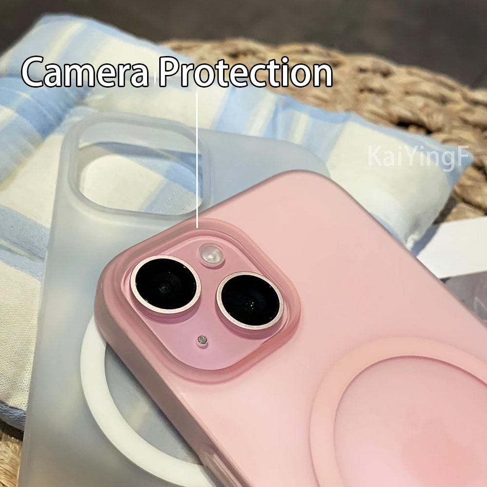 Luxury Phone Case For 16 15 14 13 12 11 Pro Max For Magsafe Magnetic Wireless Charging Animation Shockproof Cover Matte Case