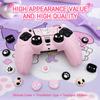 Silicone Case Set For PS5 Controller Anti-slip Dustproof Protective Shell Cover with Thumb Grip Caps Controller Skin Cat Paw Sticker