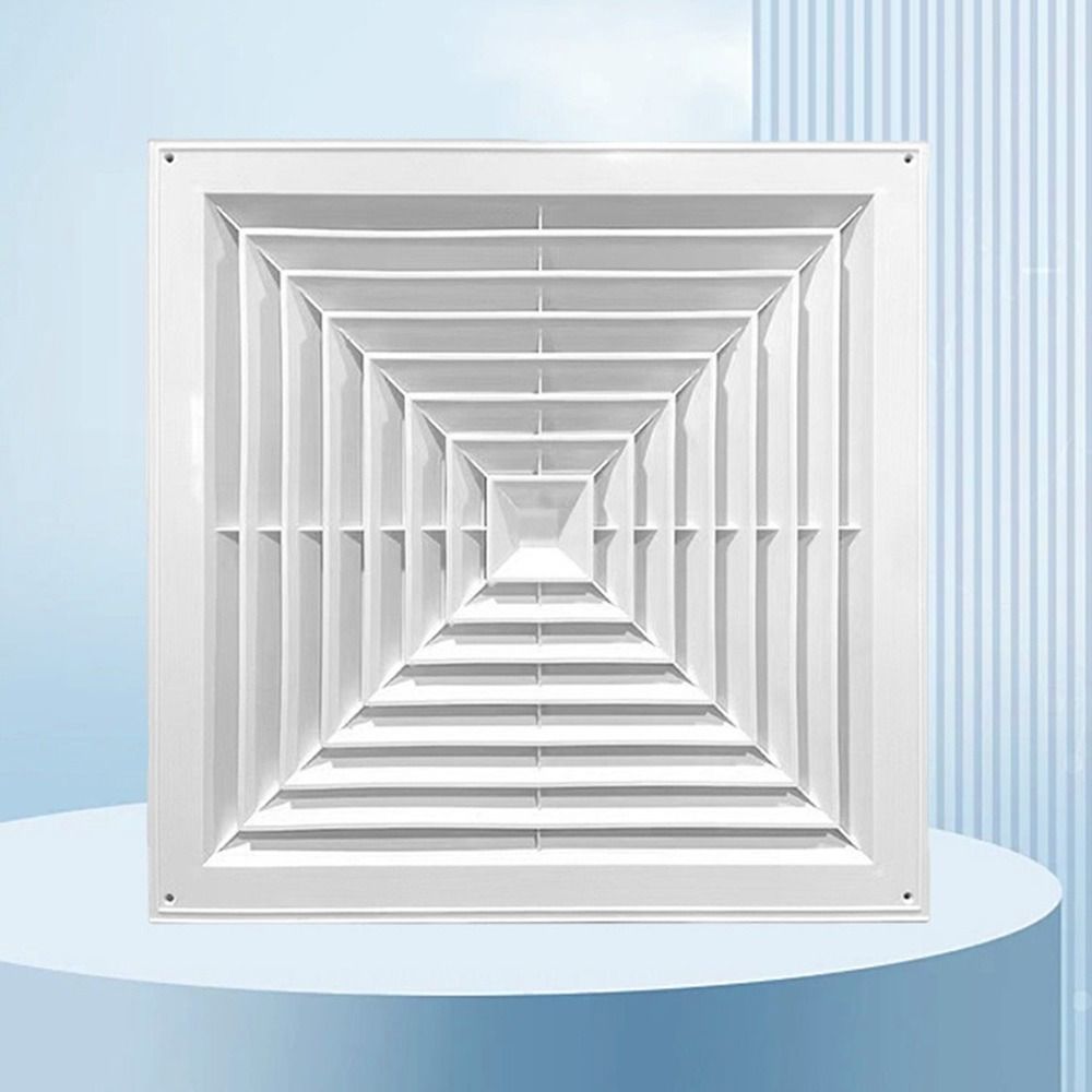 New Plastic Air Vent Grille White With Flaps Duct Heating Vents Silent Operation Square Ventilation Cover Bathroom