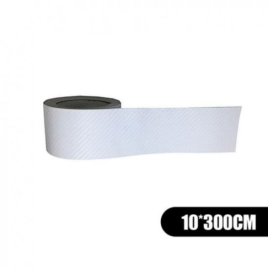 White Carbon Fiber Car Door Sill Scuff Cover Anti Scratch Sticker Accessories