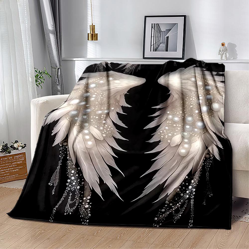 1pc Angel Wings Blanket Comfortable Soft Lightweight All Season Multi Purpose Blanket for Travel Camping Picnics Sofa Office Bed Living Room Gift