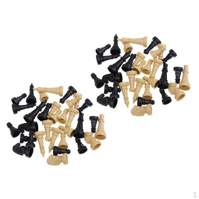 64pcs/lot Plastic Chess Pieces Game Checker Pawns Accessories