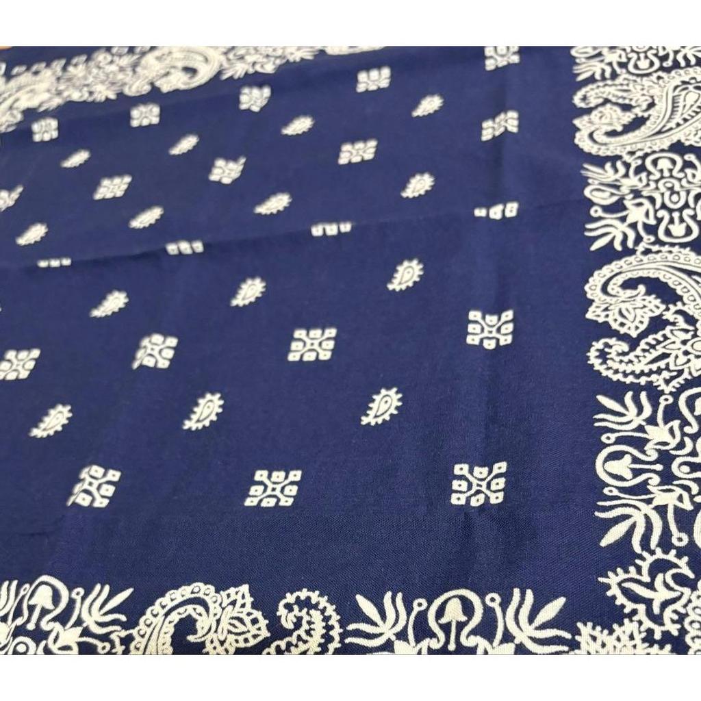 Used VINTAGE BANDANA USA CLOTH PAISLEY JAY ADAMS 80s NAVY