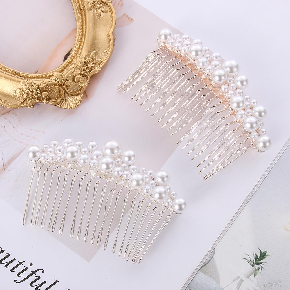 1 PC Women Hair Ornaments Haircomb Jewelry Bride Barrette Pearl Hairpin Bridal Headpiece Hairwear