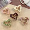 1pc Cute Heart Shaped Hair Claw Clips Colorful Acrylic with Gold Accents Multiple Pretty Hues Perfect for Sweet Y2K Hairstyles