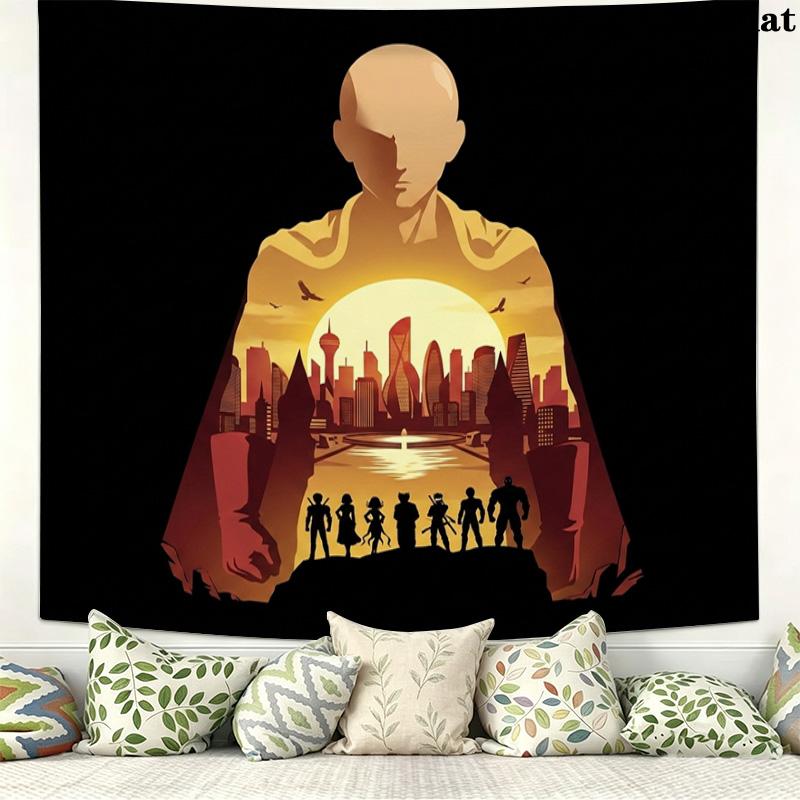 Onepunch Man Wall Tapestry Aesthetic Wall Hanging Printed Fabric Blanket Decorative Tapestries For Bedroom Living Room Home Decor