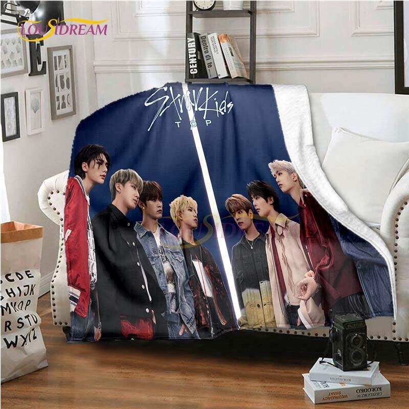 Nieuw Kpop Sterren Stray Kids Plaid Zachte Dekens voor Bedden Bankhoes Winter Beddengoed Queen Size Kamer Decoratie Fans Cadeau Picknick