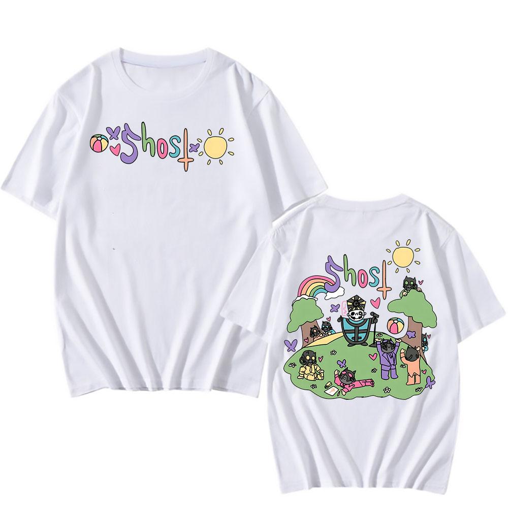 Ghost Band Cartoon Printing T-shirt Summer Short Sleeve Male Tshirts Heavy Mental Fashion 2025 New T Shirt for Men/Women Graphic