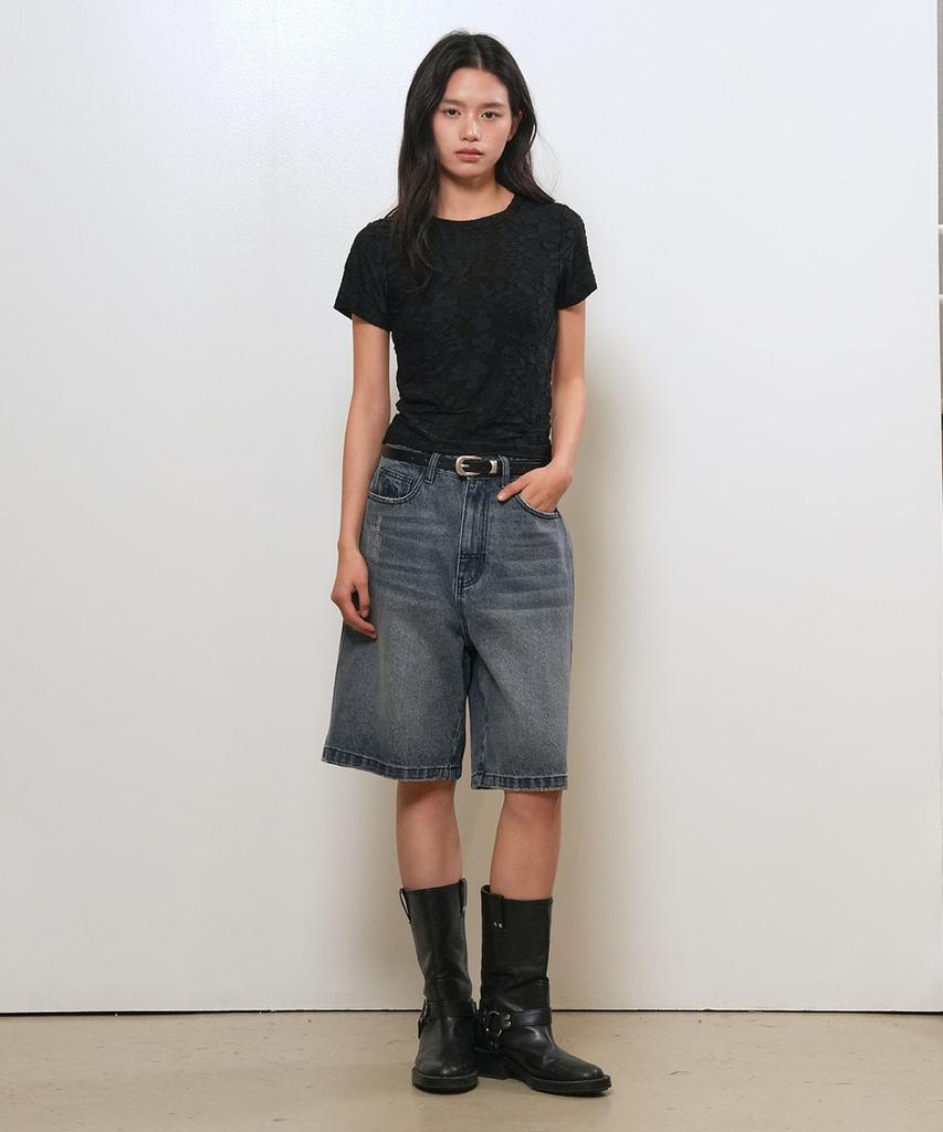 GENERALIDEA Floral Sheer Short Sleeve T-Shirt [Black] / Gf2Lts508