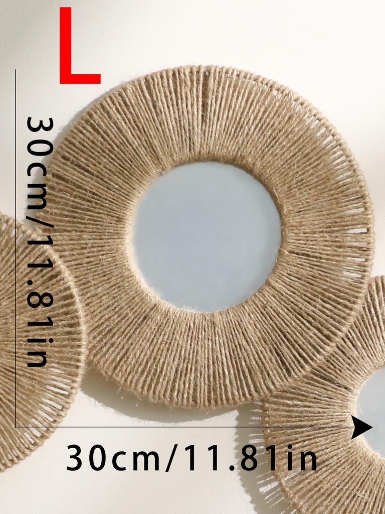 1/2/4pcs Hand Woven Wall Hanging Decorative Mirror Boho Room Decors Aesthetic Home Decoration Tapestry Bedroom Hanging Ornaments