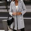 Woman Artificial Wool Elegant Blend Coat Slim Female Long Coat Outerwear Jacket