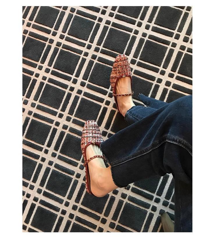 

Сумка Xiaoxiangfeng, полушлепанцы с квадратным носком, женская обувь, летняя носка, новинка 2025, сандалии Мэри Джейн 35 красный