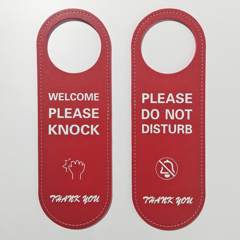 Leather 'Do Not Disturb' Door Hanger for Office