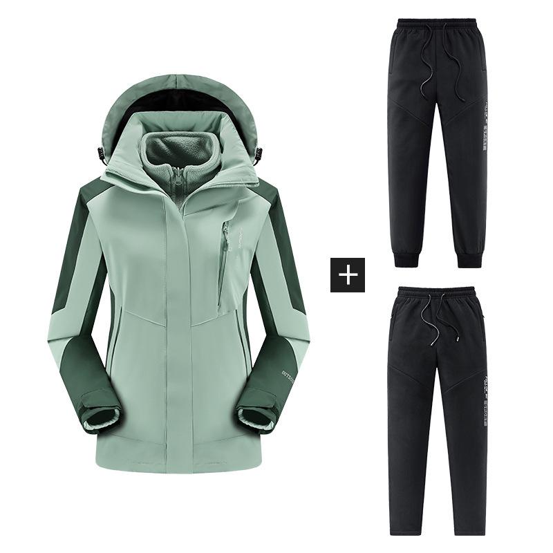 Couple's Ski Set: Men's 3-in-1 Jacket & Women's Plus-Size Waterproof Pants