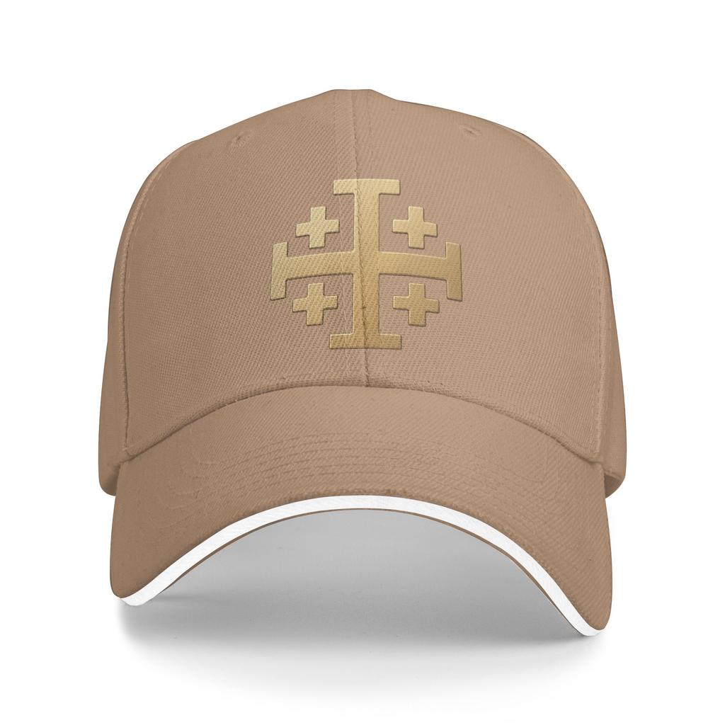 Knight Jerusalem Cross Christian Sandwich Baseball Cap Casual Washed Templar Jesus Snapback Cap Unisex Gift Adjustable Adult Hat