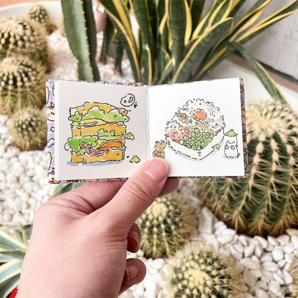 Buntes Mini Stoff Aquarellbuch Papierblock Mini Aquarellmalbuch Kunstbedarf