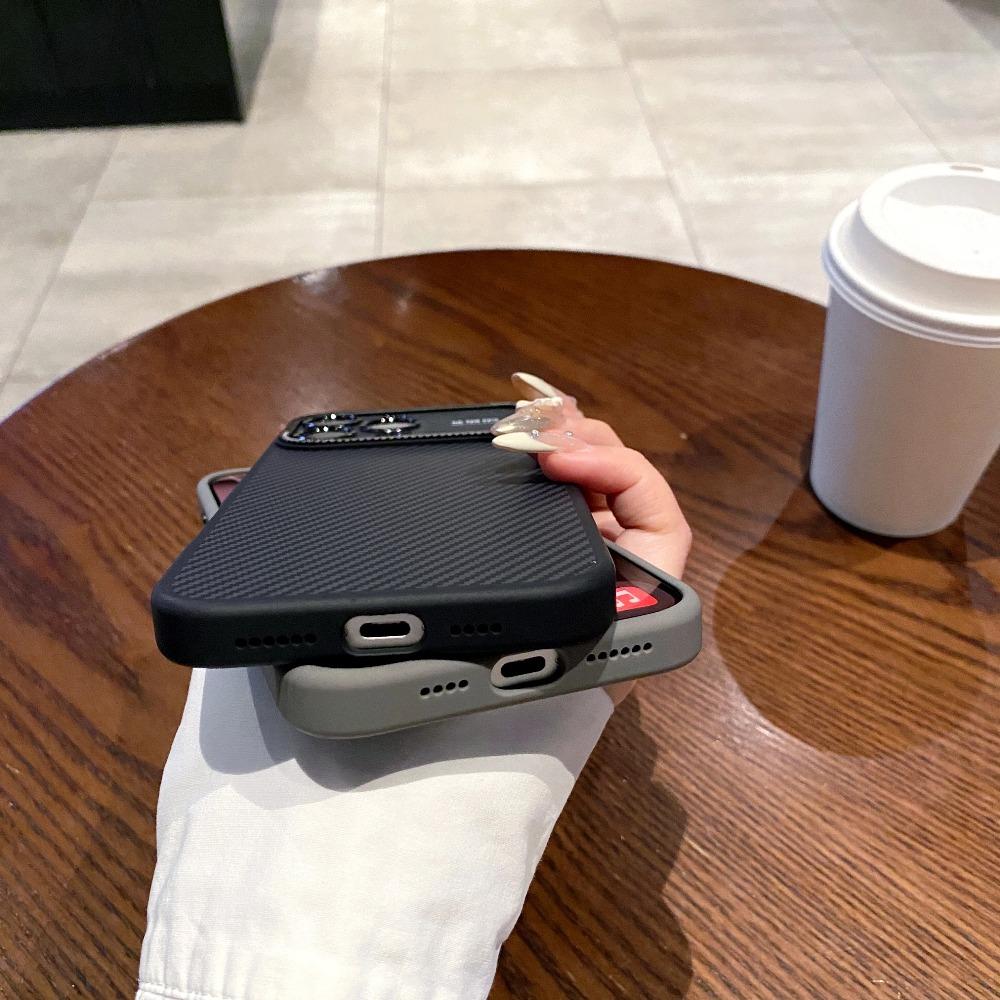Stylish Carbon Fibre Large Window Case for IPhone 17 Air 16E 16 15 14 Pro Max Magnetic Wireless Charge Shockproof Protect Cover