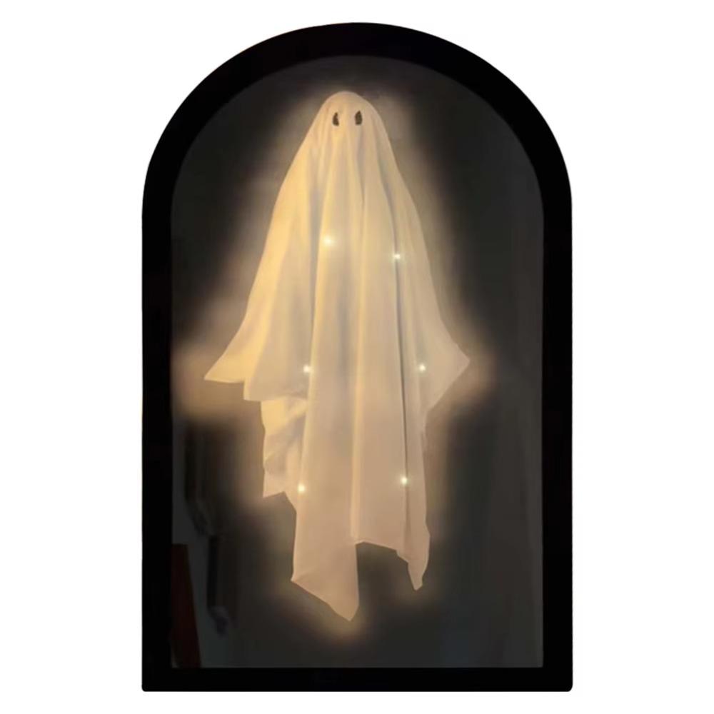Spooky Halloween Ghost Mirror Creative LED Ghost Mirror Hologram Ghost Mirror  Prank Decor