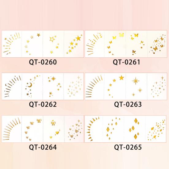 Temporary Tattoos Stickers, The Corner of The Eye Tattoos with Heart Star Pattern, Temporary Body Art Stickers for Adults Kids Party Use