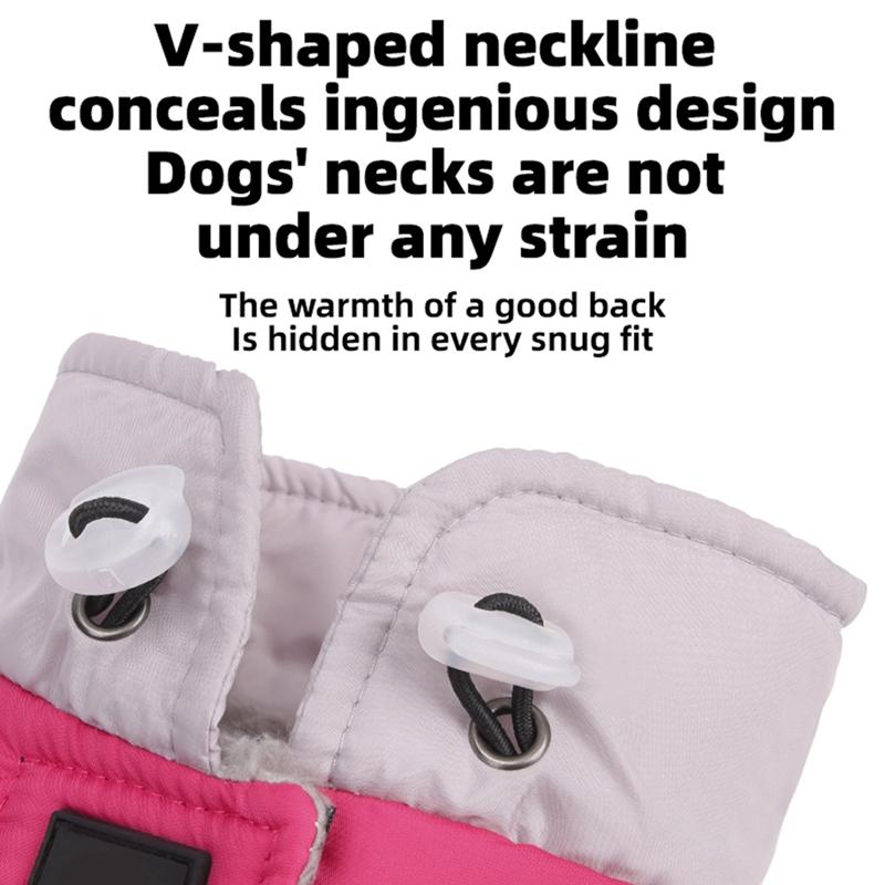 Warm Dog Coat 4 Legs Fullbody Covered Windproof Winter Dog Vest with Harness Reflective Turtleneck Dogs Snowsuit Puffer Jacket