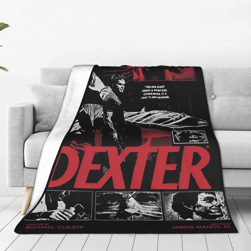 Dexter Morgan Knitted Blanket Horror Movie Plush Throw Blanket Bed Sofa Printed Soft Warm Bedspreads,