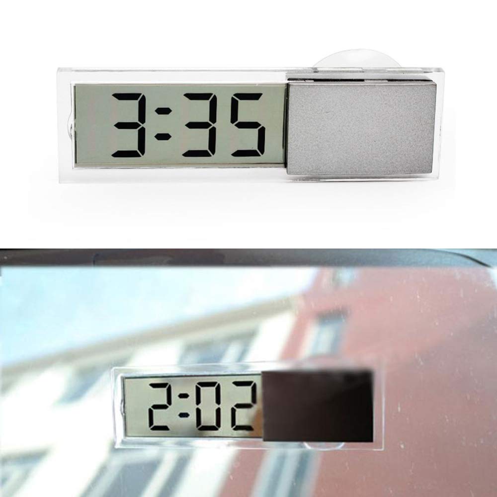 Eaglerich Car Digital LCD Watch 1PC Car Electronic Watch LCD Display Digital Time Display Car Use Suction Cup