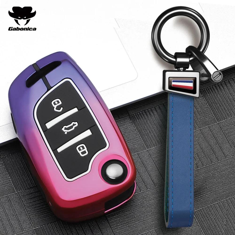 Estuche Plegable para Llave de Coche de Aleación de Zinc de 3 Botones Cubierta Completa Para Peugeot Citroen C1 C2 C3 C4 C5 Ds3 Ds4 Ds5 Ds6 Accesorios de Carcasa para Llave de Coche