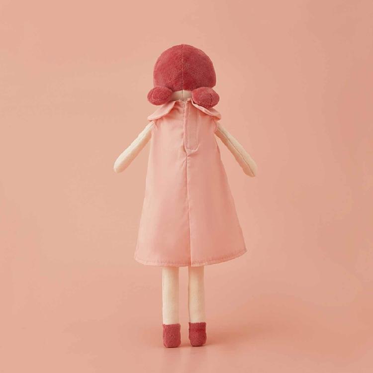 Cute Stuffed Cherry Print Skirt Girl Shape Doll Accompany Appease Toy for Kids