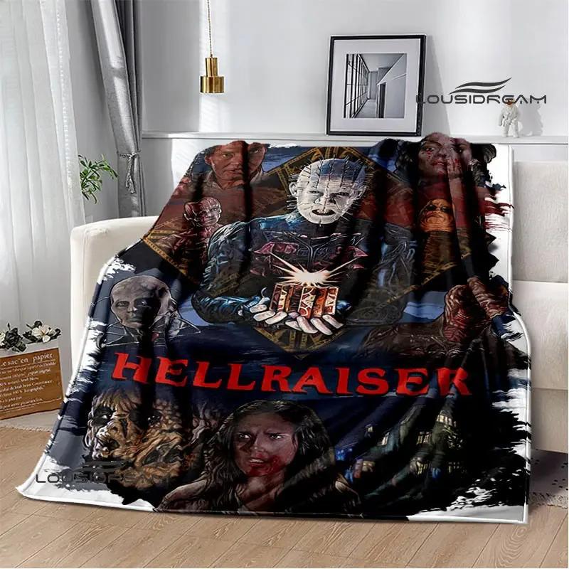Coperta con stampa horror hellraiser coperta da picnic coperta sottile in flanella morbida e confortevole coperta da viaggio per la casa regalo di compleanno