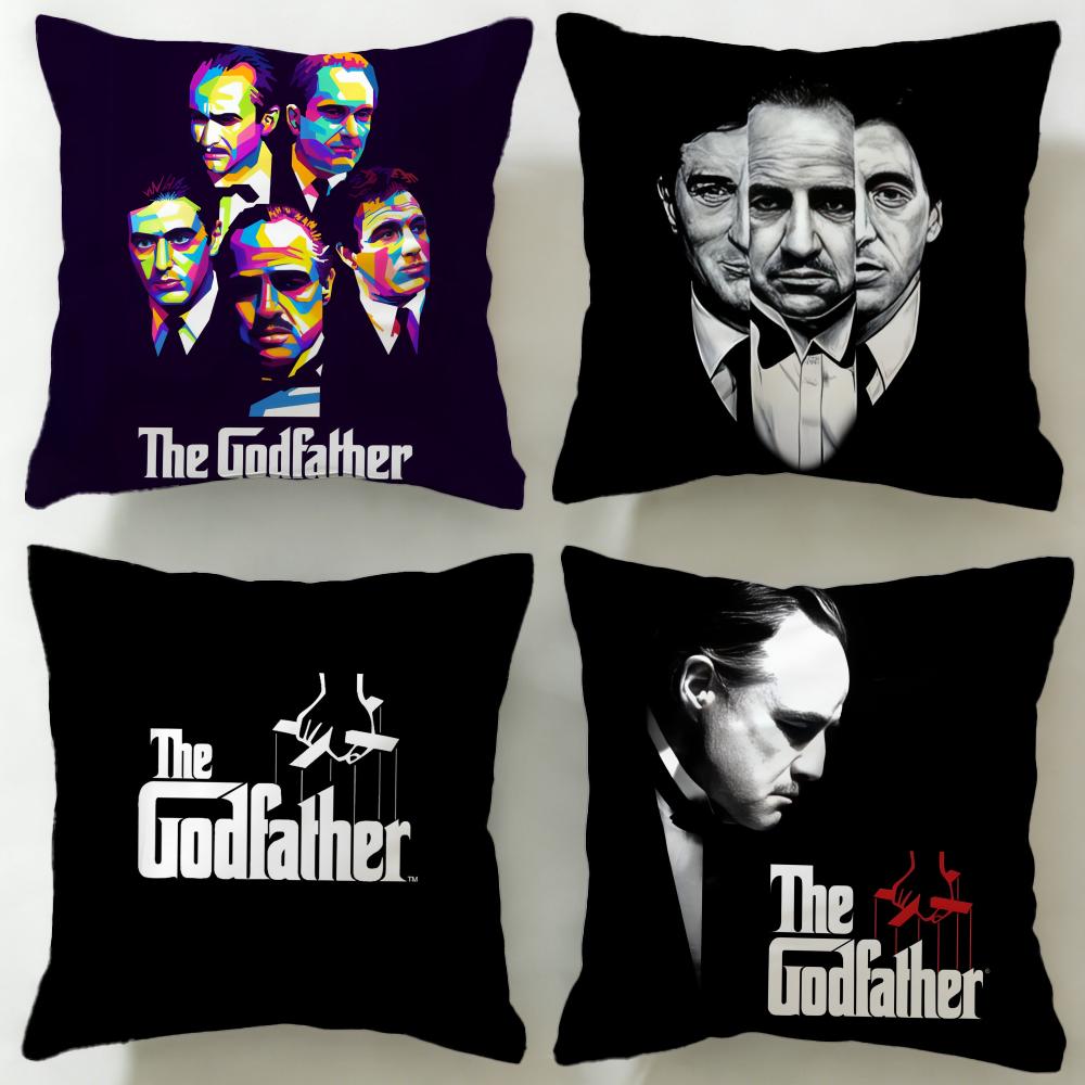 Trendy Tthe Godfatheries Cushion Cover Soft EasyWash Pillow Case Versatile for Couch Bed Travel and Office