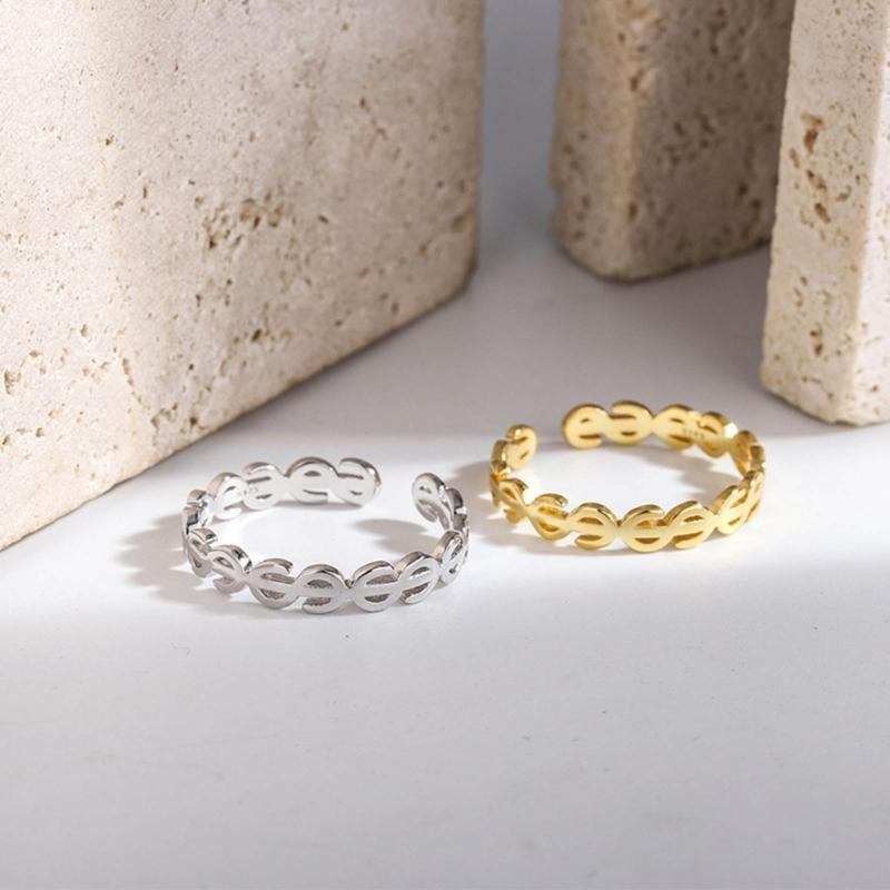 Vintage Hollow Lucky Ring Gold Silver Plated Coin Money Catcher Finger Rings