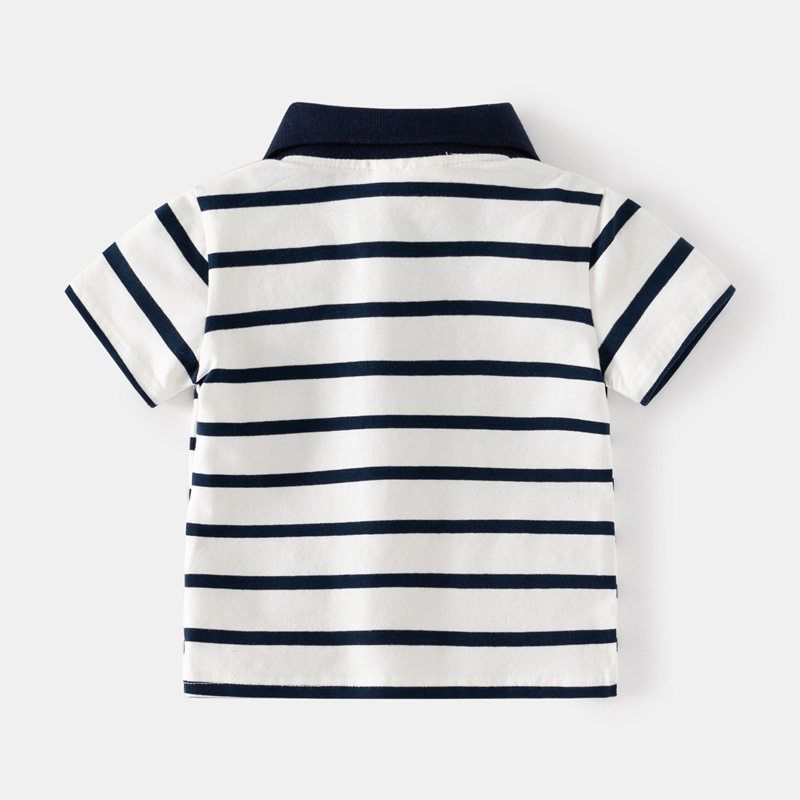 Children's Clothing Summer Kids Stripes Polo Shirt Clothes Summer Clothes Boys' Lapel Short Sleeve T-shirt Baby Boys' Half Sleeve Tops