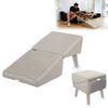 2-In-1 Convertible Wooden Home Step Stool Dog Ramp Stairs With Anti-Slip Panels And Suction Cups