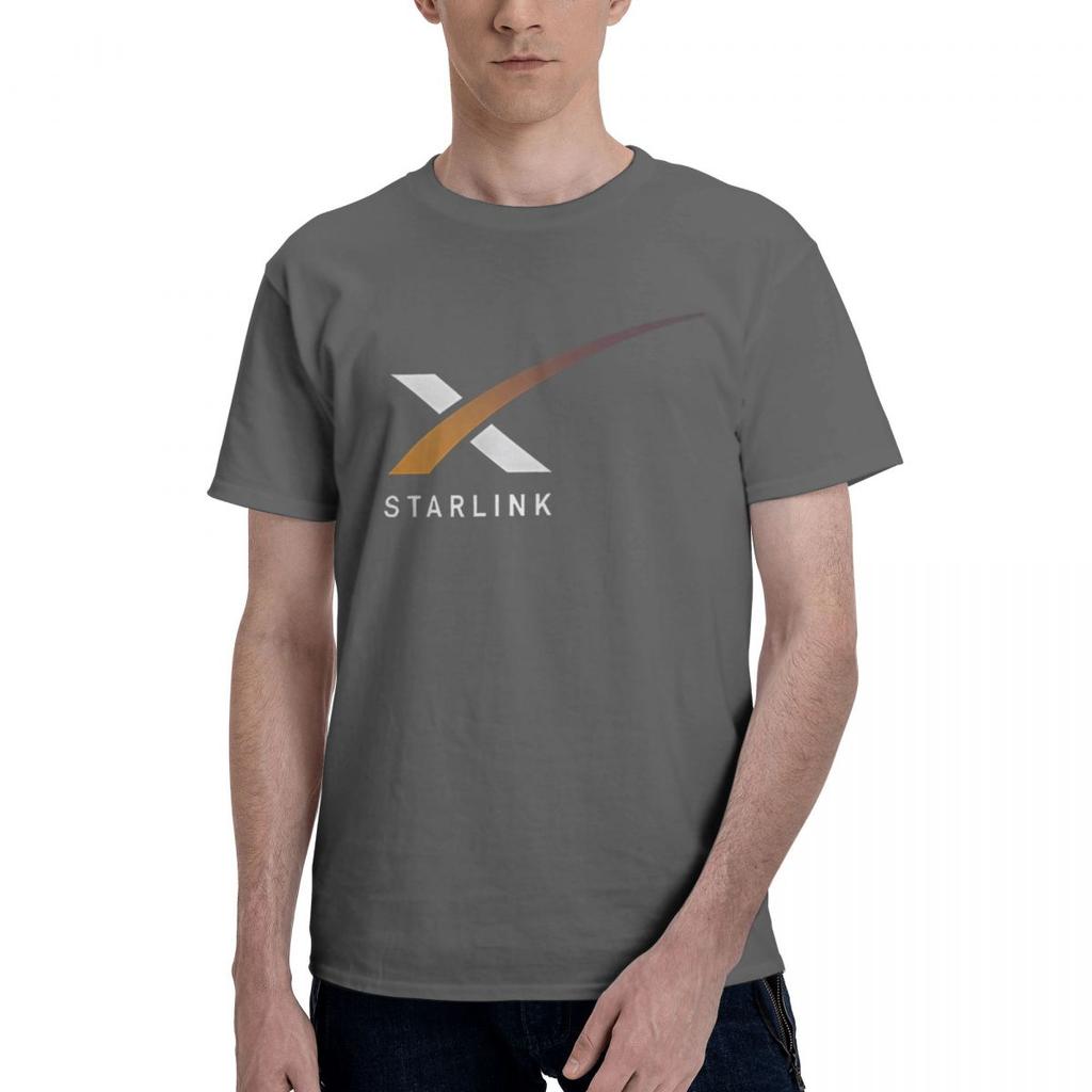 Space X Starlink 100 Cotton Casual Breathable Confortable TShirt Designer Clothes Men T Shirt Men