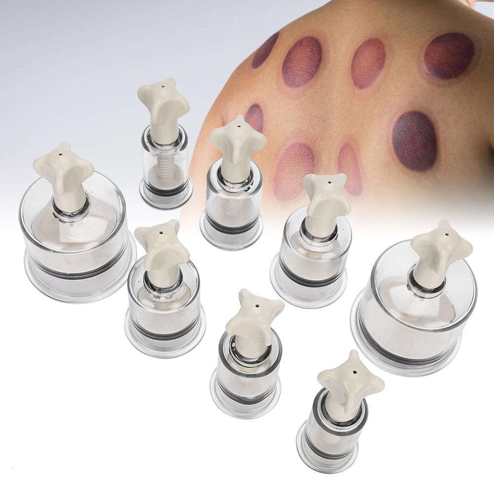 8 pièces Torsion Manuelle Rotationnelle Acupunture Ventouses sous Vide Set Massage Ventouse Tasse