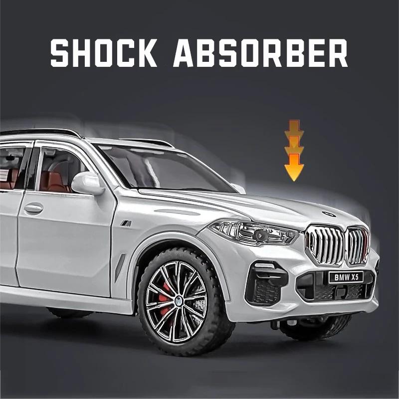 1/24 BMW X5 Alloy Car Model Diecast Car Sound Light Car Lovers Collection Kids Birthday Gift Metal Boys Toys Fashionable Ornaments