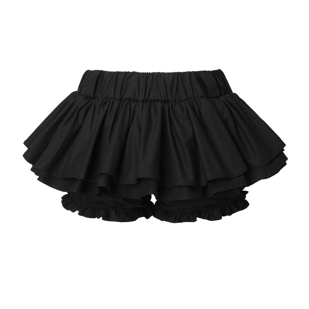 Kakipointeu Cancan Skirt Pants (Black)