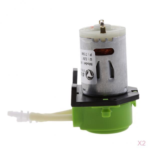 2x 12V Peristaltic Liquid Miniature Dosing Hose Pump For Aquarium Lab Green