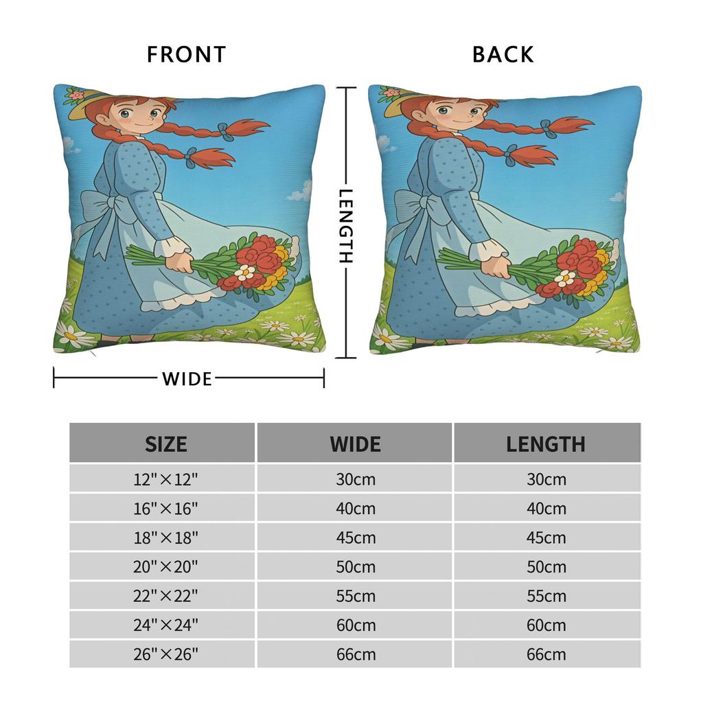 Anne of Green Gables Pillow Case Design Pillow Cover For Sofa Car Home Decor Fashion Pillowcases