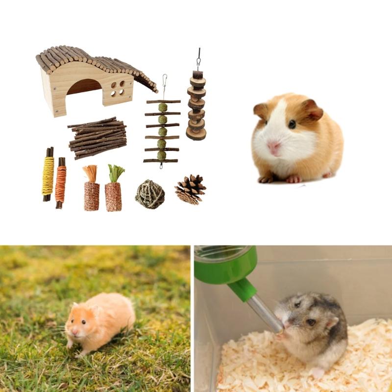 Hamster Chew Toy Cage House Toy Rattan Ball Biting Resistant Rabbit Toy for Small Animal Guinea Pigs Boredom Toy10PCS
