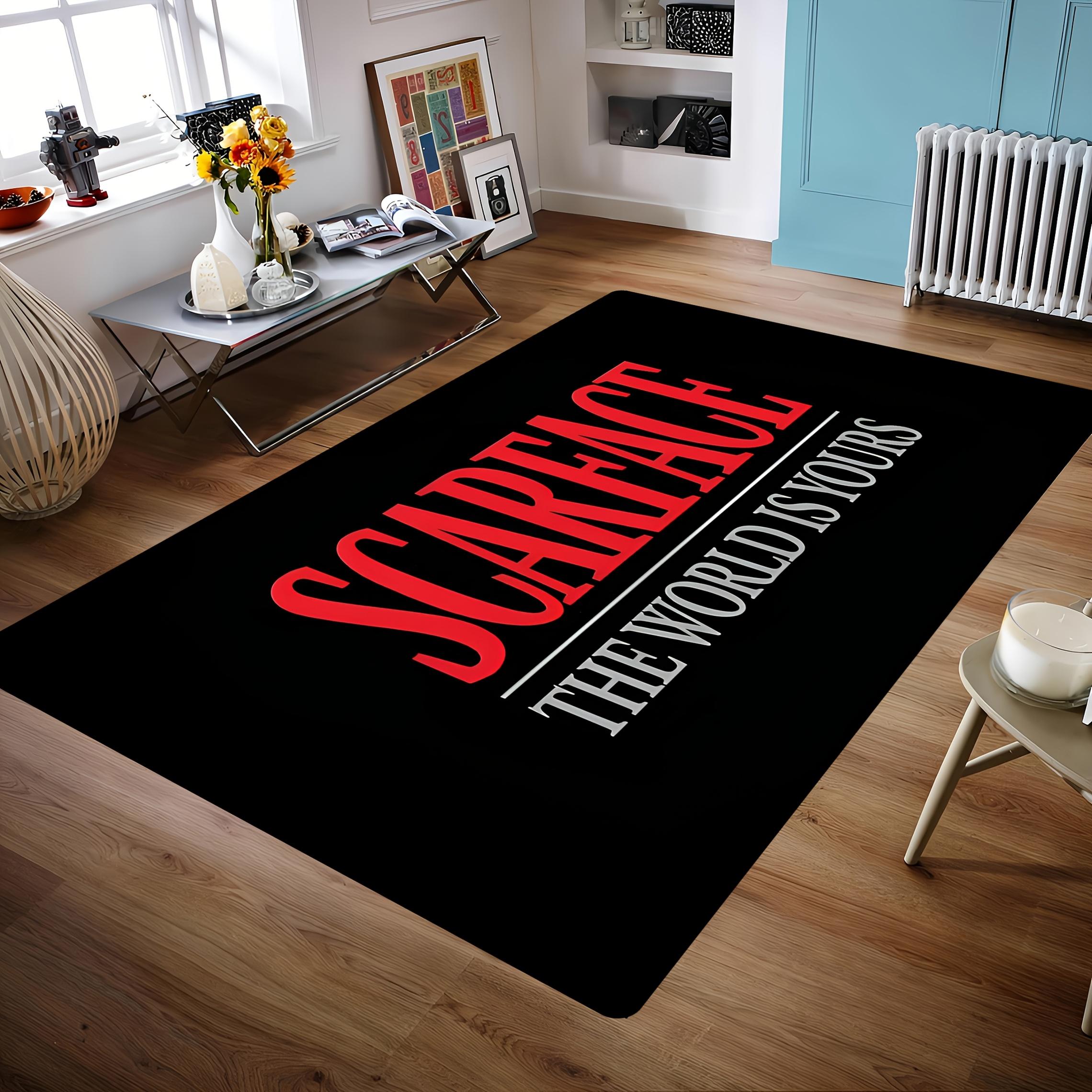 

World S Yours Black & Red Flannel Mat, Soft Polyester, Rectangular Indoor/Outdoor Decor for Bedroom, Kitchen, Living Room 60x90cm (23x35inch)