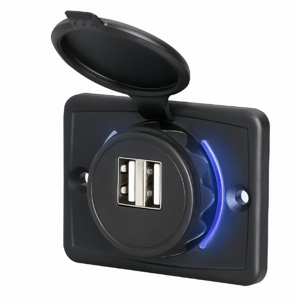 Waterproof Dual USB Charger Socket 3.1A Power Outlet Panel For Car Motorcycle Boat RV Wheelchair Vehicle Charging Parts
