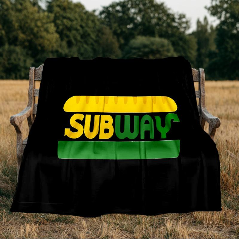 Subway Flannel Blanket, Use for Birthday/Holiday Gift, Soft Blanket for Sofa/Bed/Camping/Office/Tourism Use,All Seasons