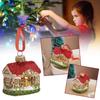 Handmade DIY Christmas House Tree Ornaments Glass Decorations for Home New Year Party 2025 Nativity Glass Christmas Toys
