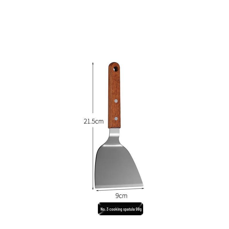Stainless Steel Wood Handle Multi-Use Cooking Spatula: Teppanyaki, Griddle, Slotted, Steak, Triangle, Pizza, Cake, Pancake Spatula