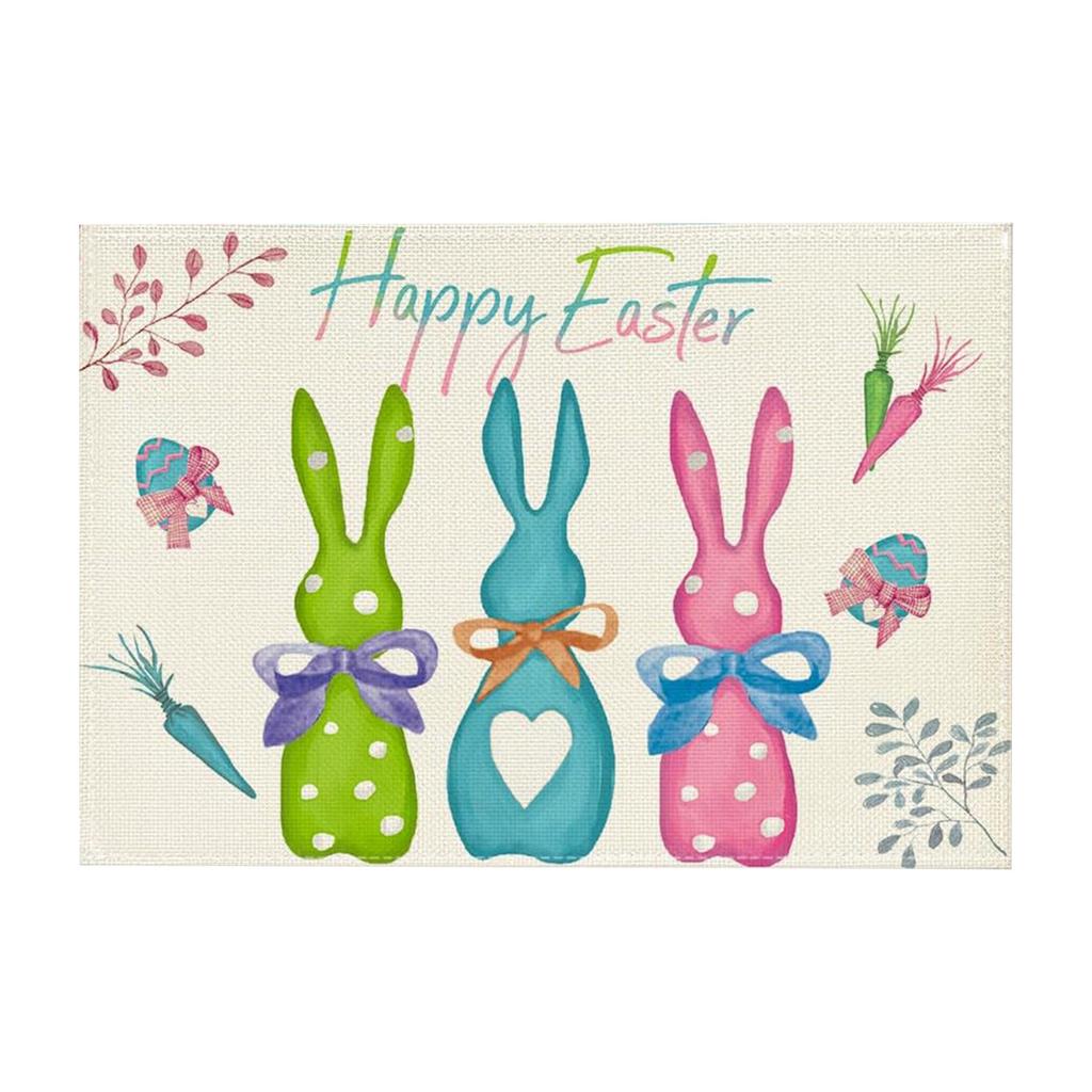 Easter Placemat 1812in, Bunny Pattern, Spring Holiday , Indoor Placemat, Home Decor.