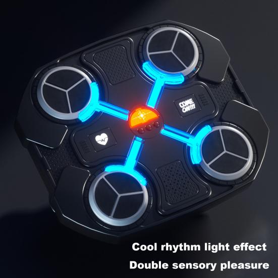 1 Set Music Boxing Machine Wall Mounted Bluetooth-compatible Adjustable Smart LED Boxing Training Target Punching Pad Home Gym Workout Equipment