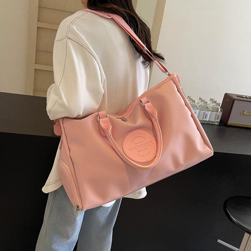 Women's Literary and Casual Large Capacity Portable Travel Bag Dry and Wet Separation Sports Gym Bag Can Be Used for Pulling Rod